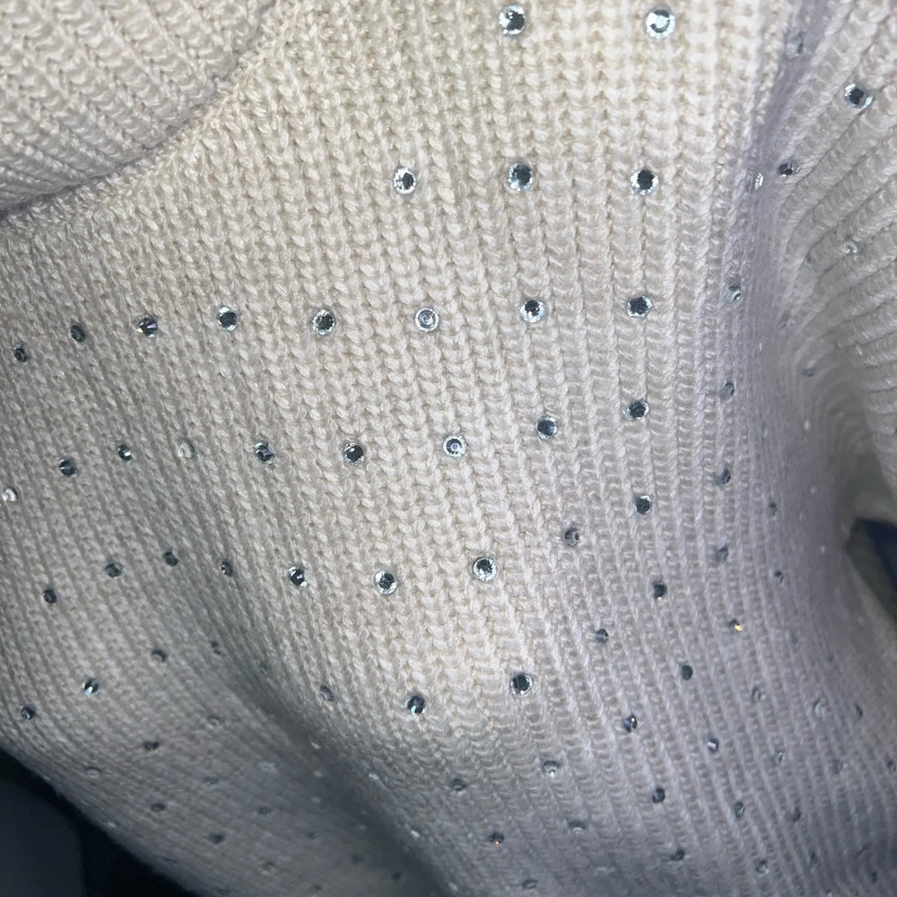 MANGO RHINESTONE TURTLENECK SWEATER - Picture 7 of 13